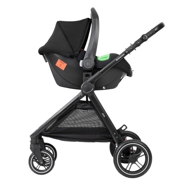 Комбинирана количка 3в1 с кош за новородено Ava Black