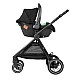 Комбинирана количка 3в1 с кош за новородено Ava Black