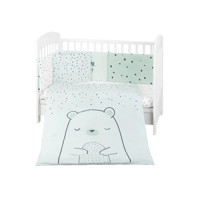 Бебешки спален комплект 6 части 70/140 Bear with me Mint