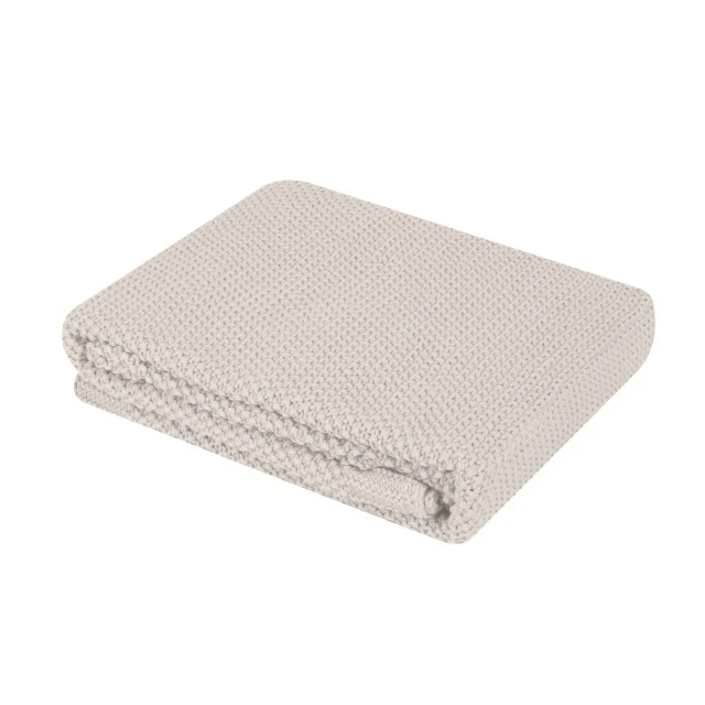 Dream Big Beige knitted cotton blanket