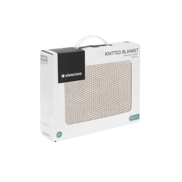 Dream Big Beige knitted cotton blanket