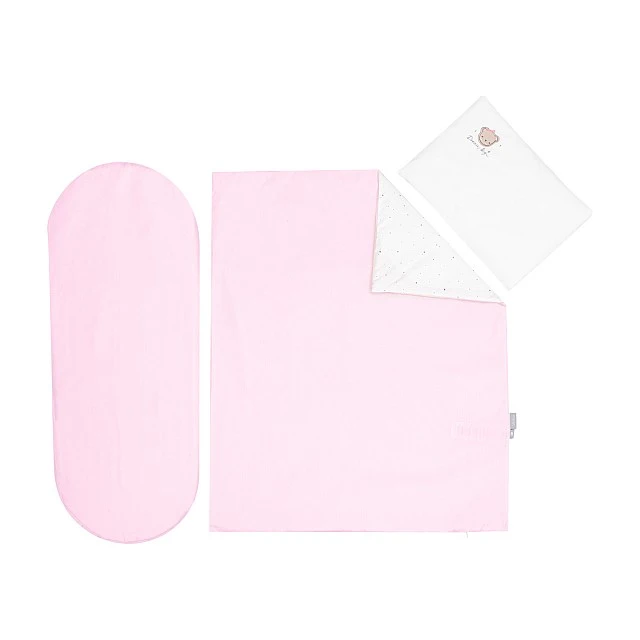 Бебешки спален комплект за количка 6 части Dream Big Pink