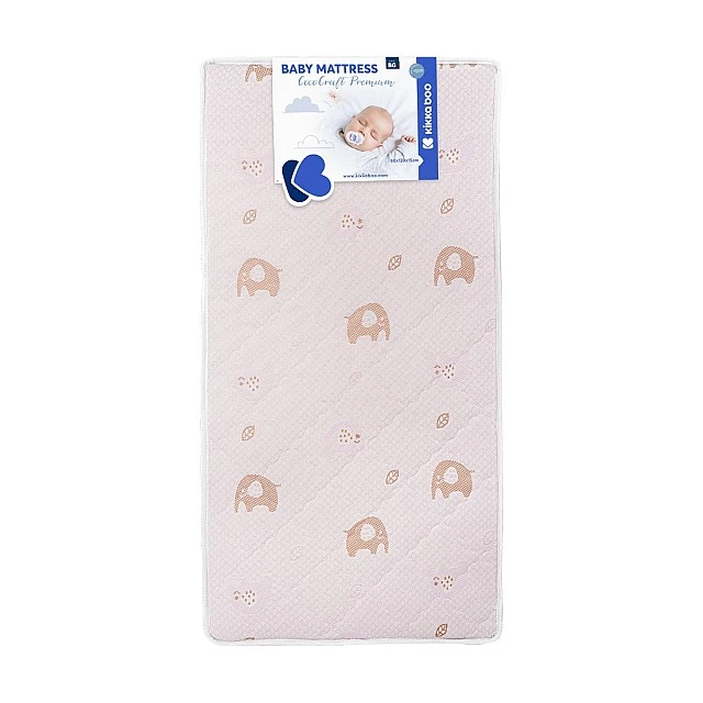 CocoCraft Premium Mattress 60x120x15cm Elephants Pink