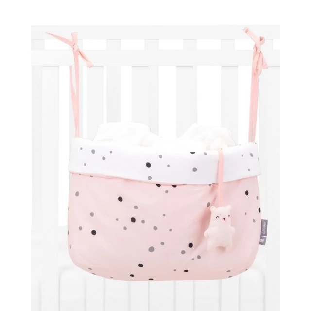 Nappy bin with ties Bear with me Pink