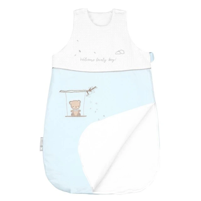 Winter sleeping bag with embroidery 0-6 months Dream Big Blue