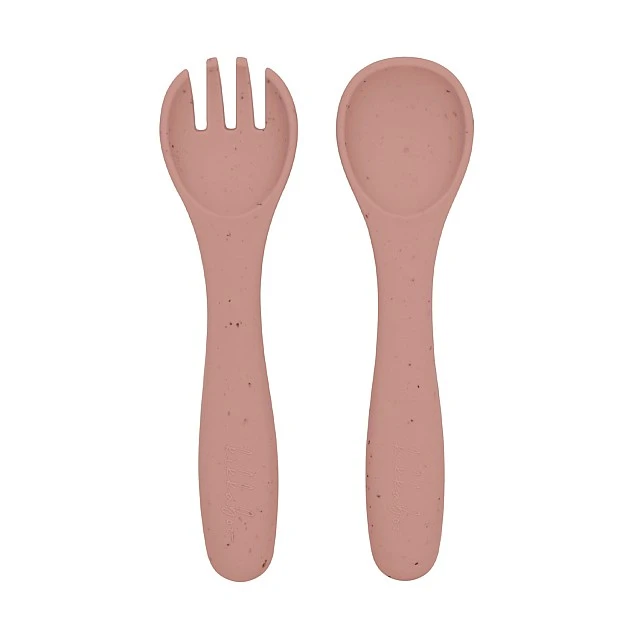 5-piece Platinum Silicone Blush Dining Set