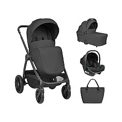 3-in-1 combined stroller with carrycot Modena Black 2027