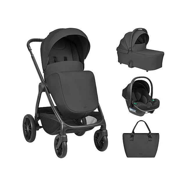 3-in-1 combined stroller with carrycot Modena Black 2027