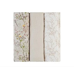 Комплект 3 бр муселинови пелени 100х100 см Secret Garden Beige