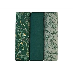 Комплект 3 бр муселинови пелени 100х100 см Secret Garden Green