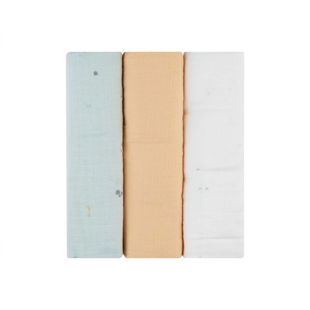 Set of 3 muslin swaddles 100 x 100 cm Sleepy Sheep