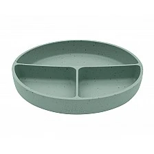 Чиния с отделения и вакуумно дъно Platinum Silicone Sage