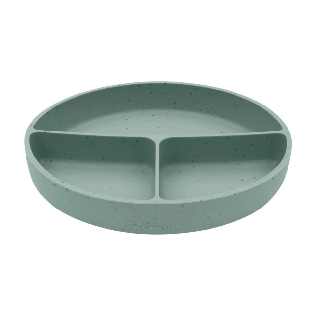 Чиния с отделения и вакуумно дъно Platinum Silicone Sage