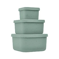 Set of food boxes 3 pcs Platinum Silicone Sage