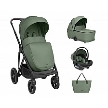 Комбинирана количка 3в1 с кош за новородено Chiara Army Green 2027