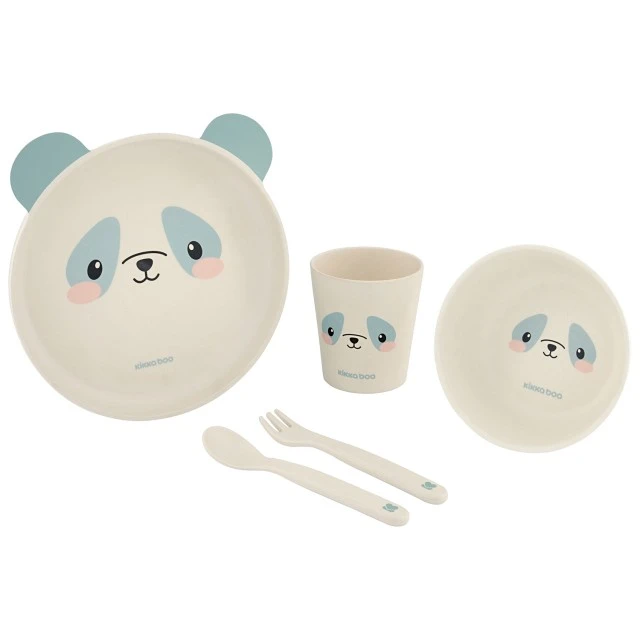 Bamboo dining set Panda Blue