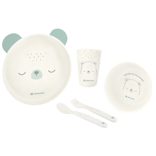 Сет за хранене пластмаса Bear with me Mint