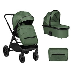Комбинирана количка 2в1 с кош за новородено Tiffany Army Green 2024