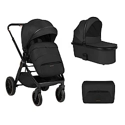 Комбинирана количка 2в1 с кош за новородено Tiffany Black 2024