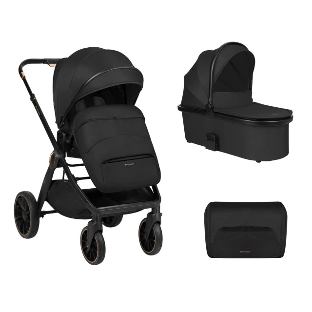 Combined stroller 2 in 1 with basket for newborn Tiffany Black 2024