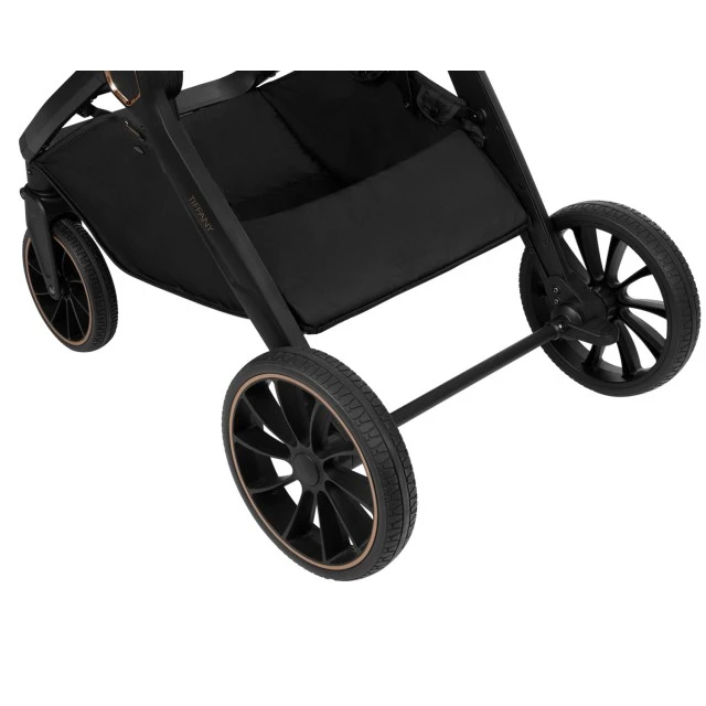 Combined stroller 2 in 1 with basket for newborn Tiffany Black 2024