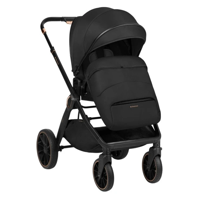 Combined stroller 2 in 1 with basket for newborn Tiffany Black 2024