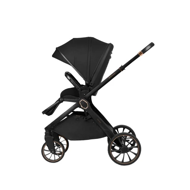 Combined stroller 2 in 1 with basket for newborn Tiffany Black 2024
