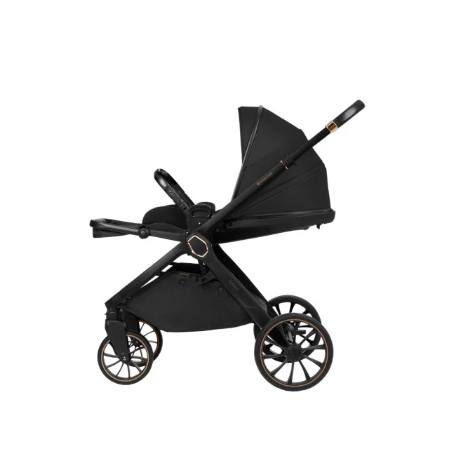 Combined stroller 2 in 1 with basket for newborn Tiffany Black 2024