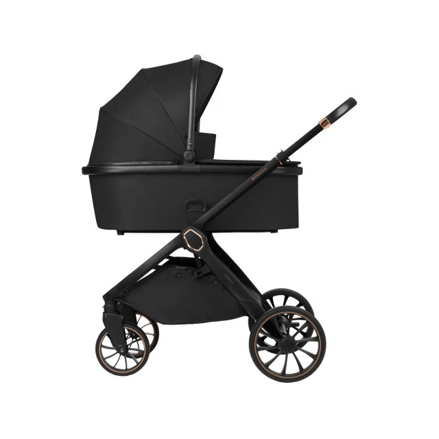 Combined stroller 2 in 1 with basket for newborn Tiffany Black 2024