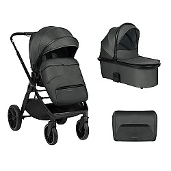 Комбинирана количка 2в1 с кош за новородено Tiffany Dark Grey 2024