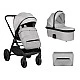 Комбинирана количка 2в1 с кош за новородено Tiffany Light Grey 2024
