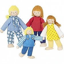 Flexible dolls young family
