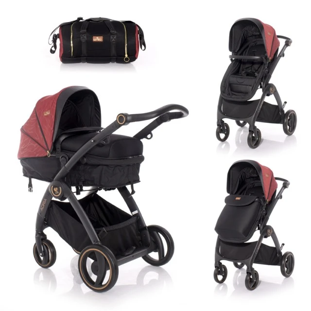 Бебешка количка adria black&red