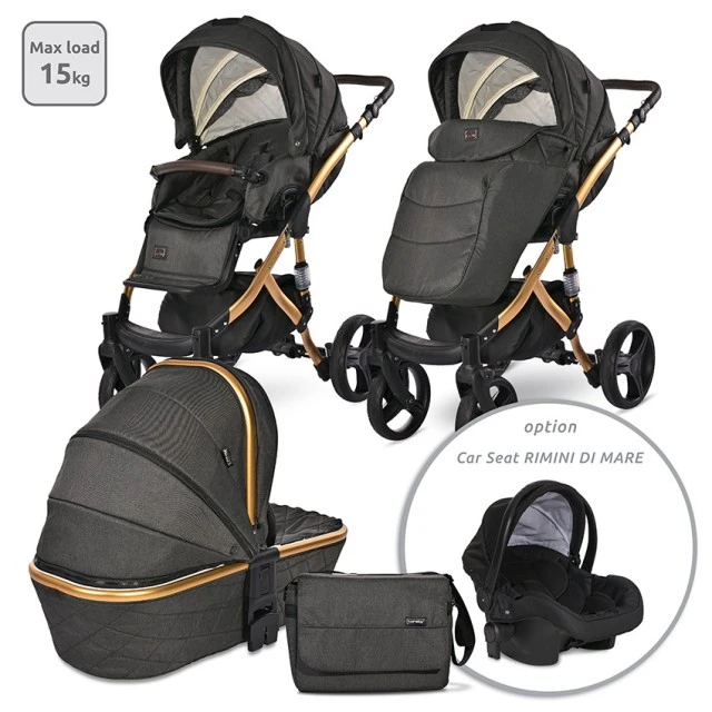 Бебешка количка rimini premium black jasper