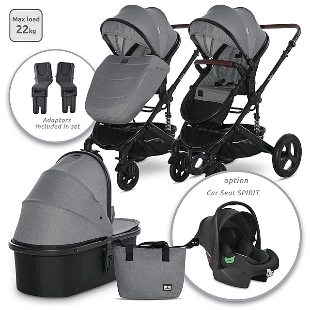 Baby stroller boston dolphin gray + adapters