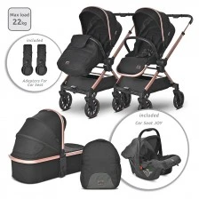 Baby stroller reya 3in1 black jasper with reversible handle