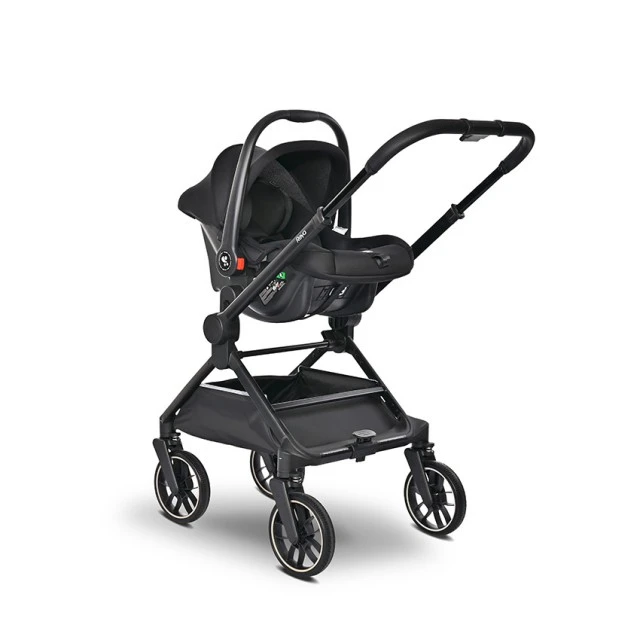 Бебешка количка reya 3in1 brown с реверсивна дръжка