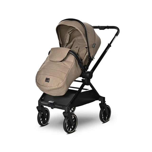 Бебешка количка reya 3in1 brown с реверсивна дръжка