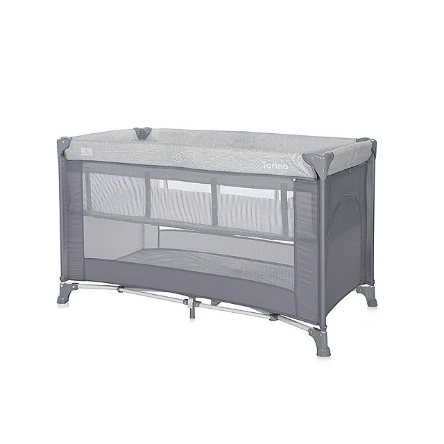 Playpen torino 2 levels gray striped elements