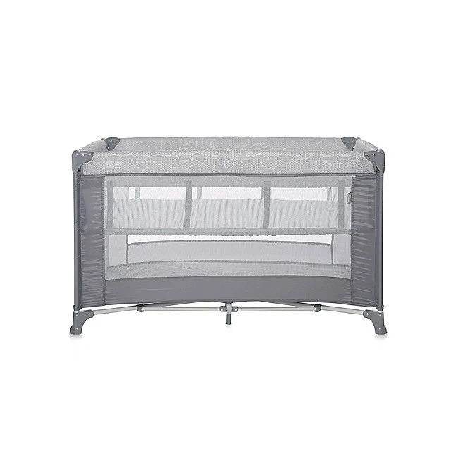 Playpen torino 2 levels gray striped elements