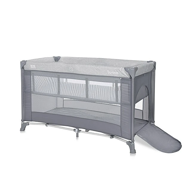 Playpen torino 2 levels gray striped elements