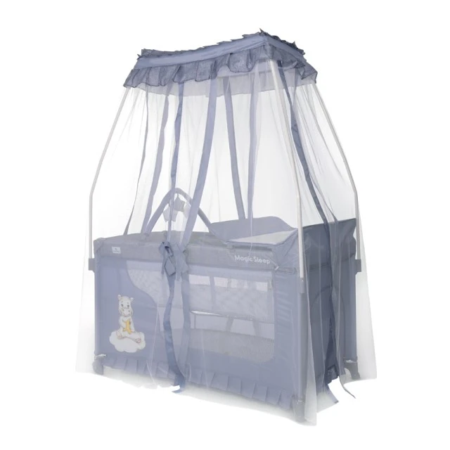 Magic sleep cool gray hippo playpen