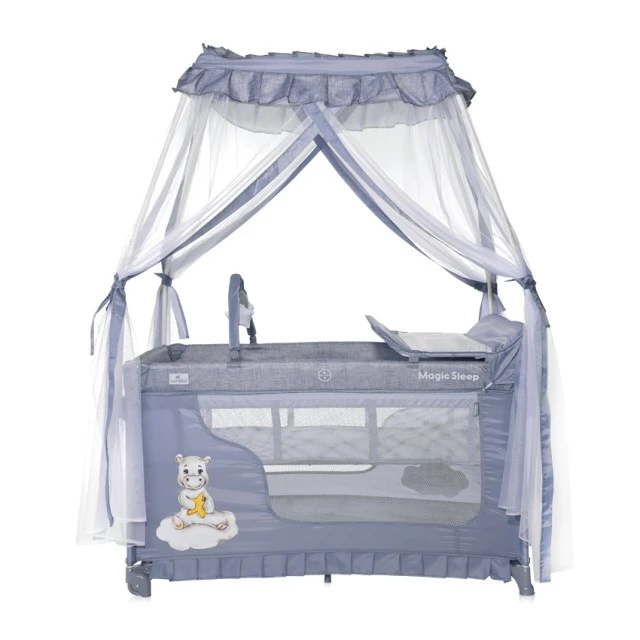 Magic sleep cool gray hippo playpen