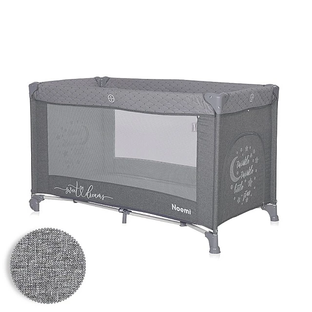 Noemi travel cot 1 level cool grey star