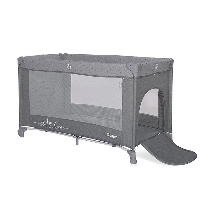 Noemi travel cot 1 level cool grey star