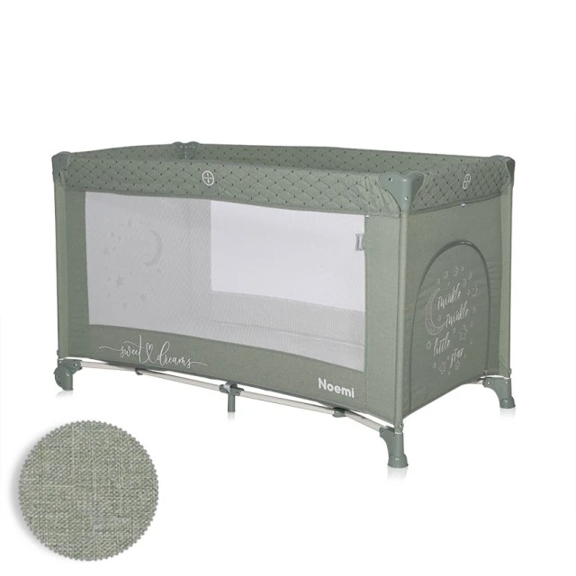 Noemi travel cot 1 level iceberg green star