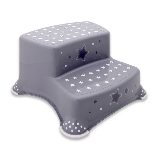Double bathroom step stars gray