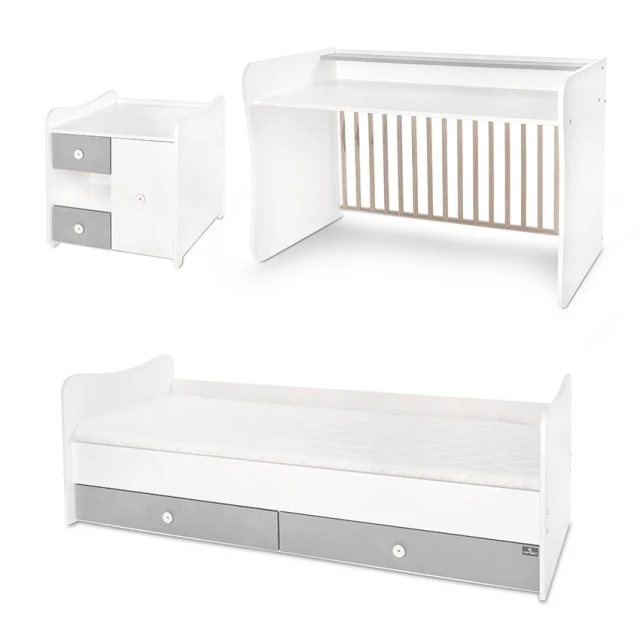 Bed minimax new 190/72 color white/stone grey