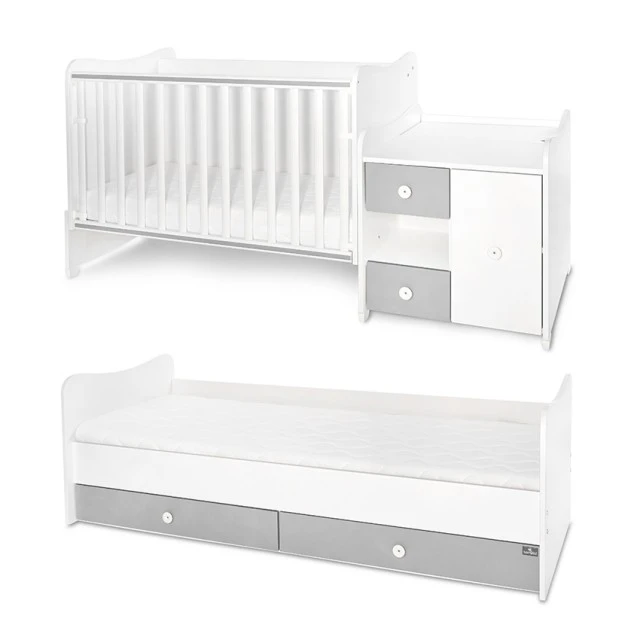 Bed minimax new 190/72 color white/stone grey