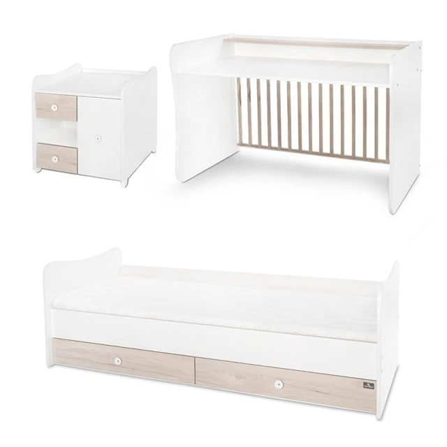 Bed minimax 190/72 color white/light oak new